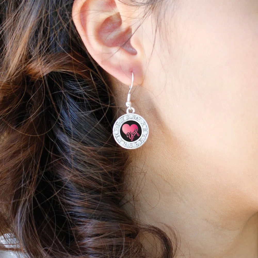 Silver Yaya Circle Charm Dangle Earrings