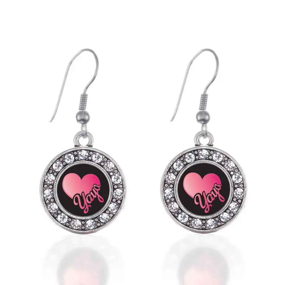 Silver Yaya Circle Charm Dangle Earrings