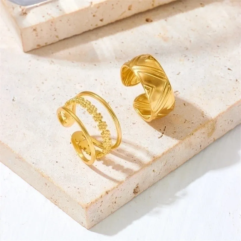 Simple Style Circle Titanium Steel Inlay Rhinestones Open Rings