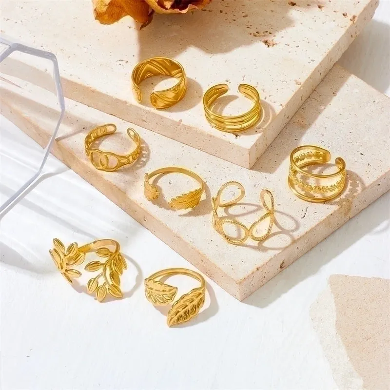 Simple Style Circle Titanium Steel Inlay Rhinestones Open Rings