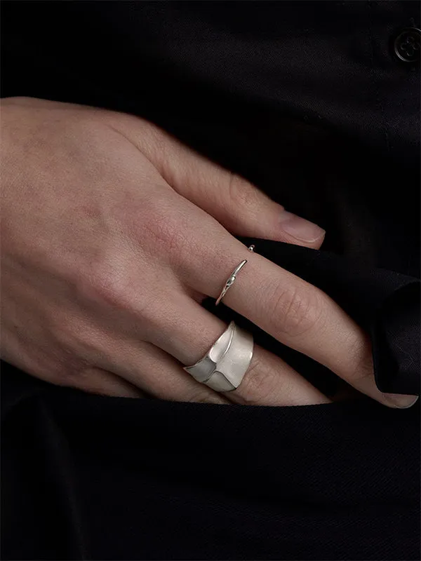 Solid Color Textured Creases Design Sense Rings Accessories