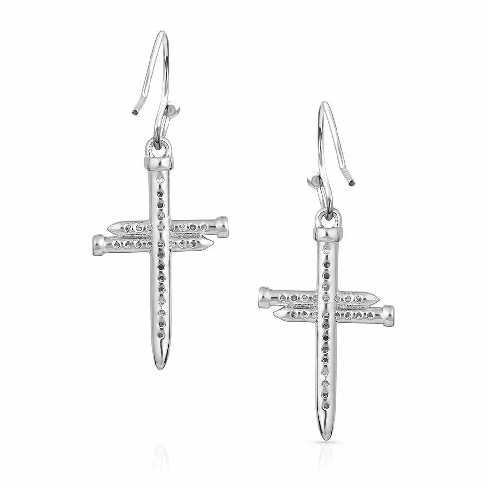 Sparkling Nail Cross Earrings By Montana Silversmiths ER4912