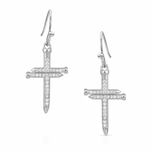 Sparkling Nail Cross Earrings By Montana Silversmiths ER4912