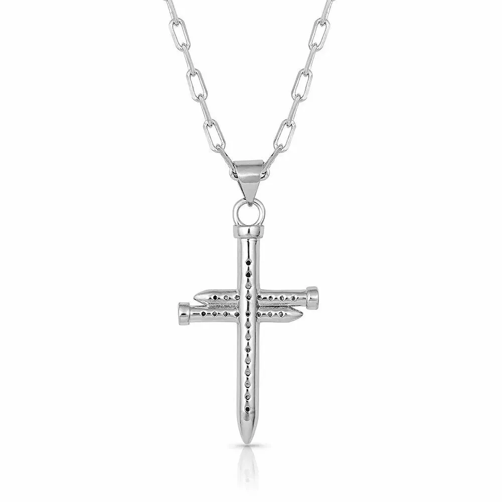 Sparkling Nail Cross Necklace NC4912