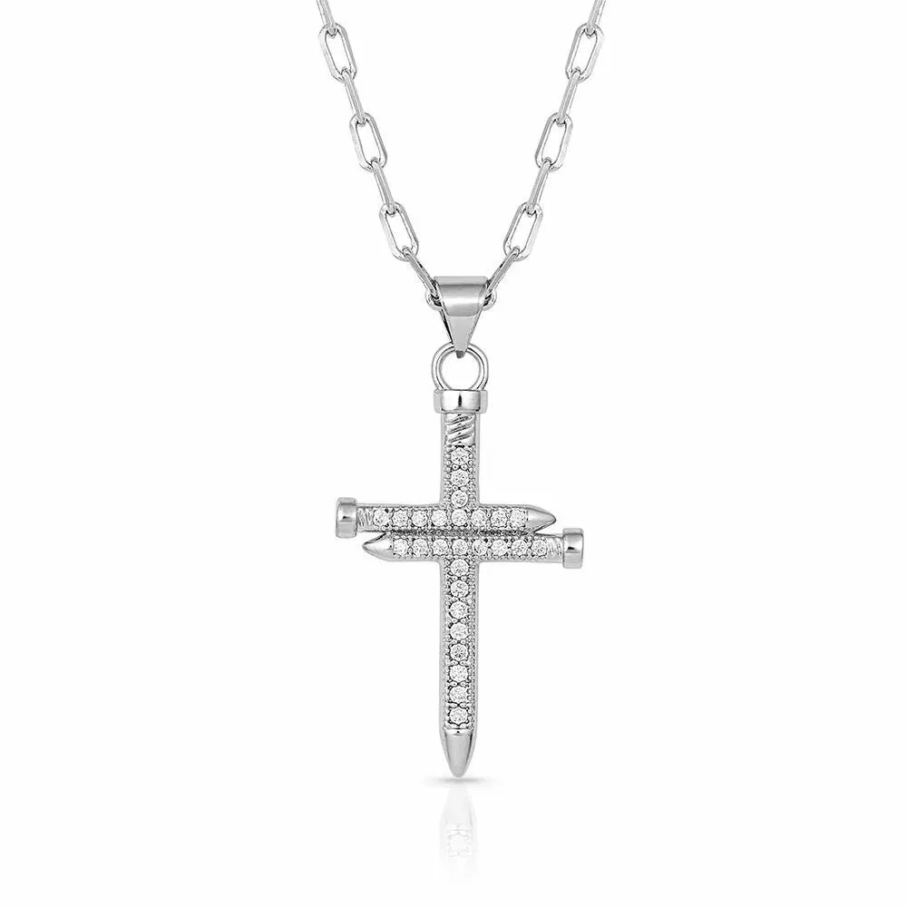 Sparkling Nail Cross Necklace NC4912