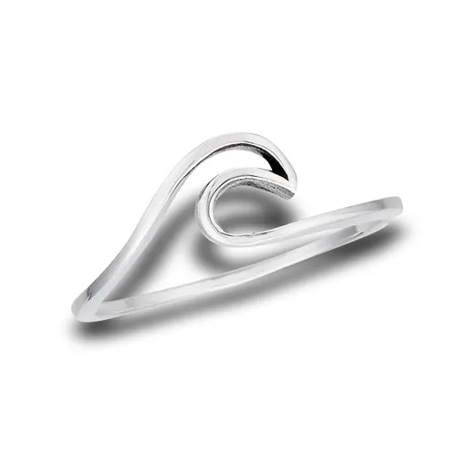Sterling Silver Breaking Wave Ring