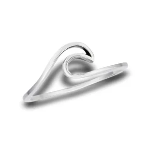 Sterling Silver Breaking Wave Ring