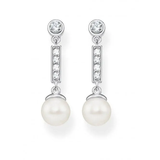 Thomas Sabo White Zirconia Pearl Drop Earrings H2092-167-14