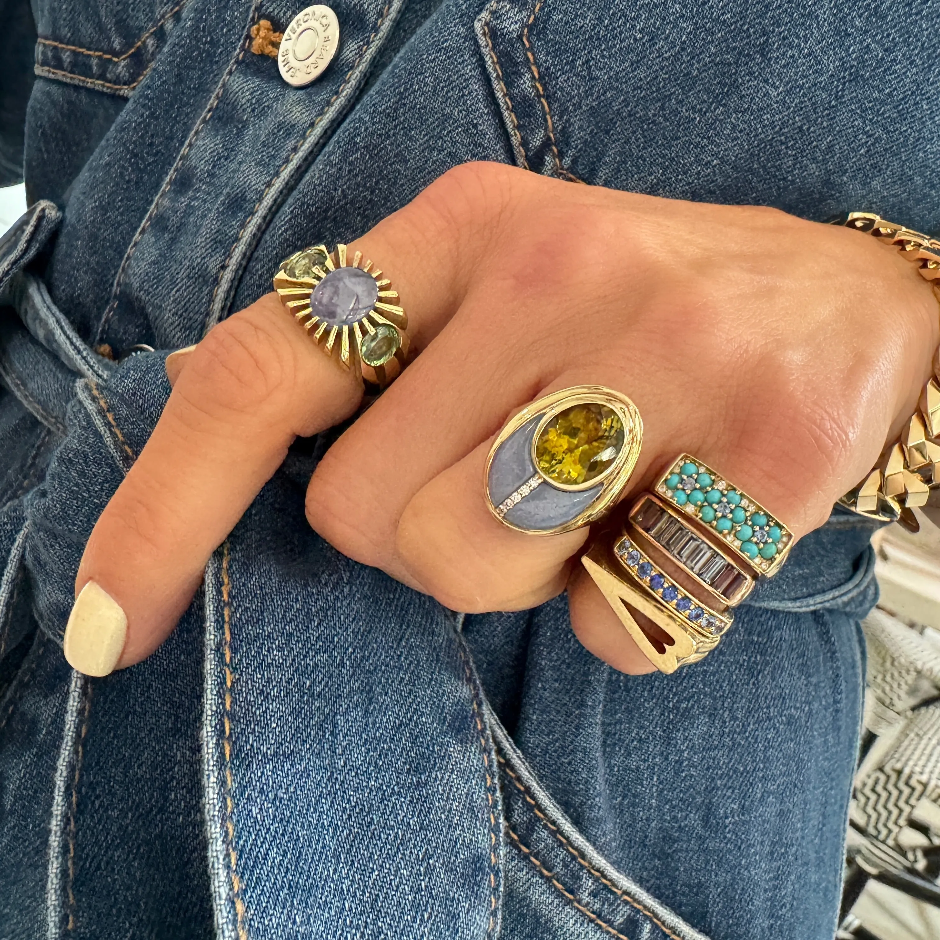 Three Stone Divine Light Ring