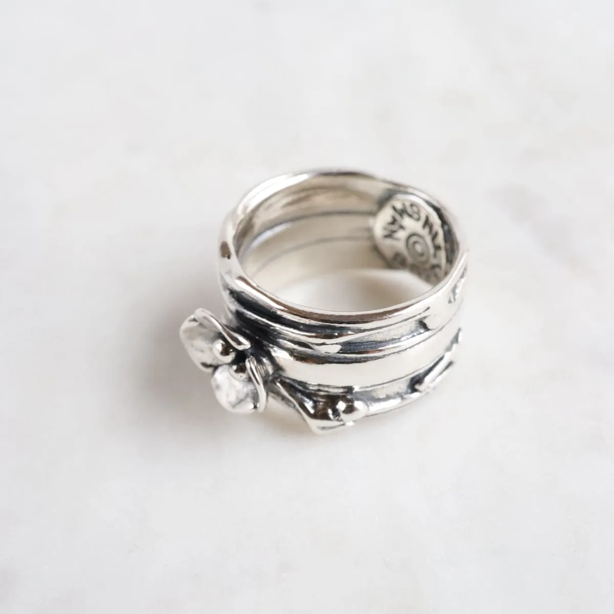 Triple "Jennifer" Vine Band with Dogwood Ring