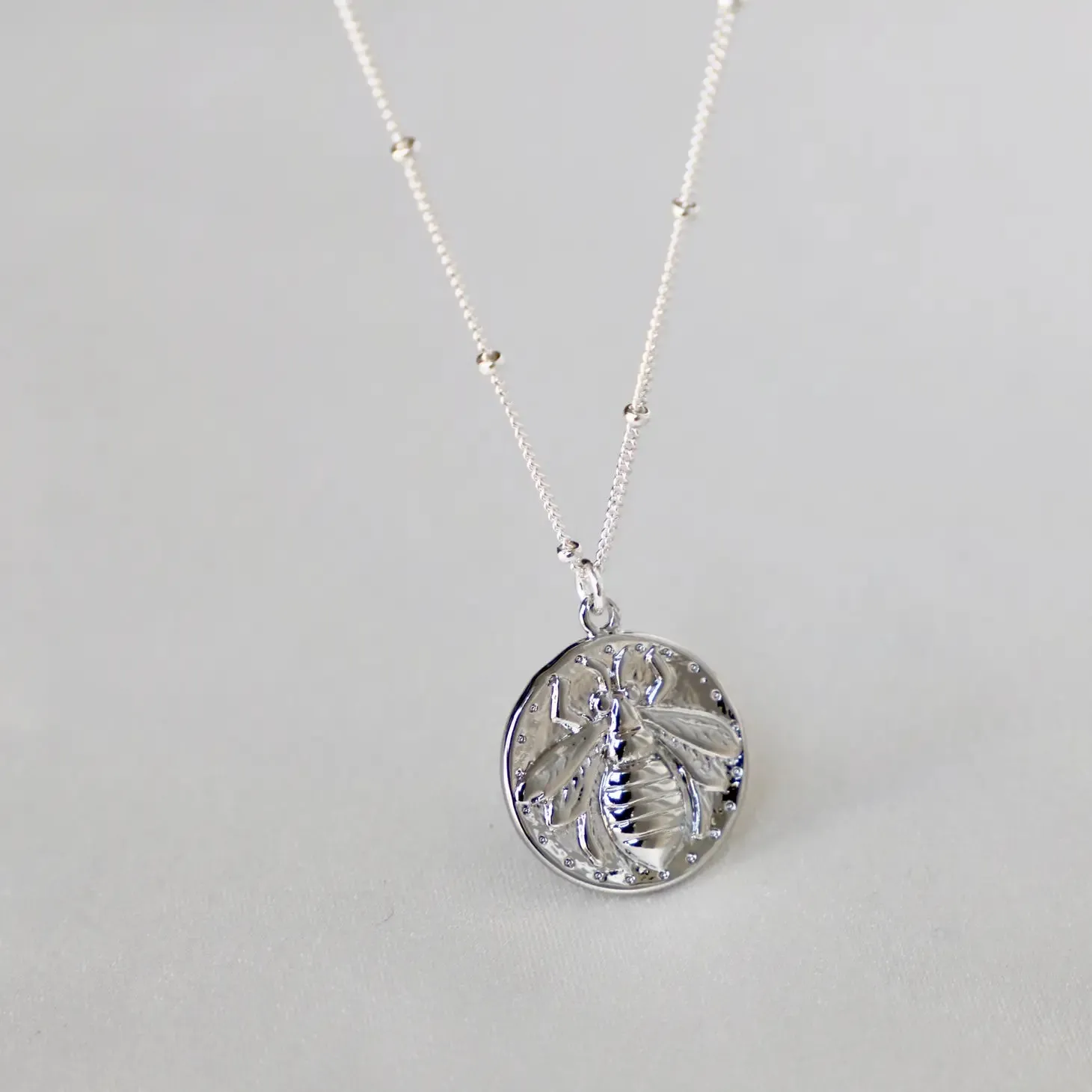 Vintage Bee Medallion Necklace