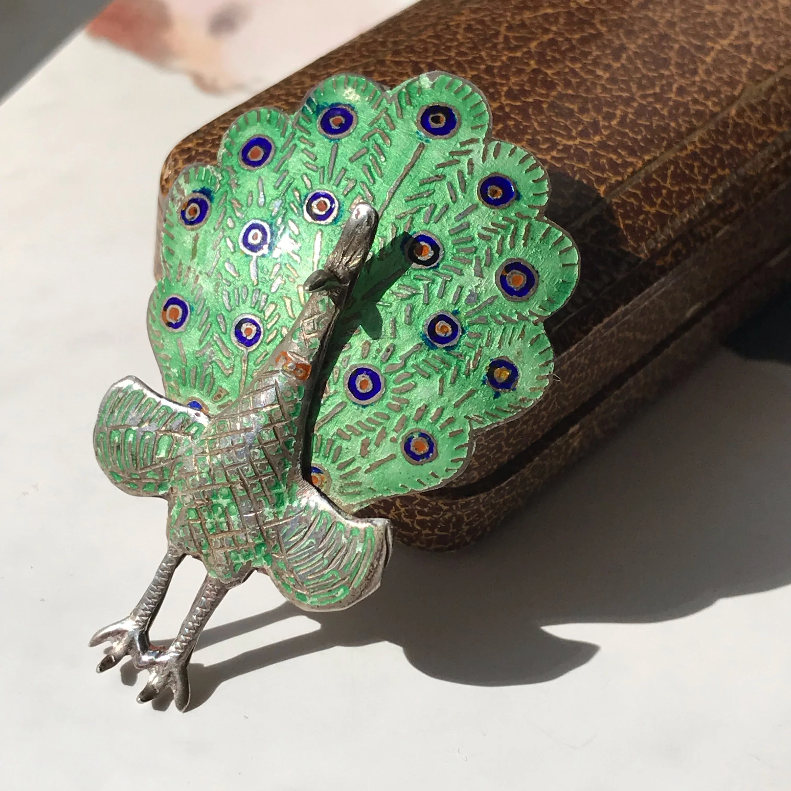 Vintage Siam Peacock Pin