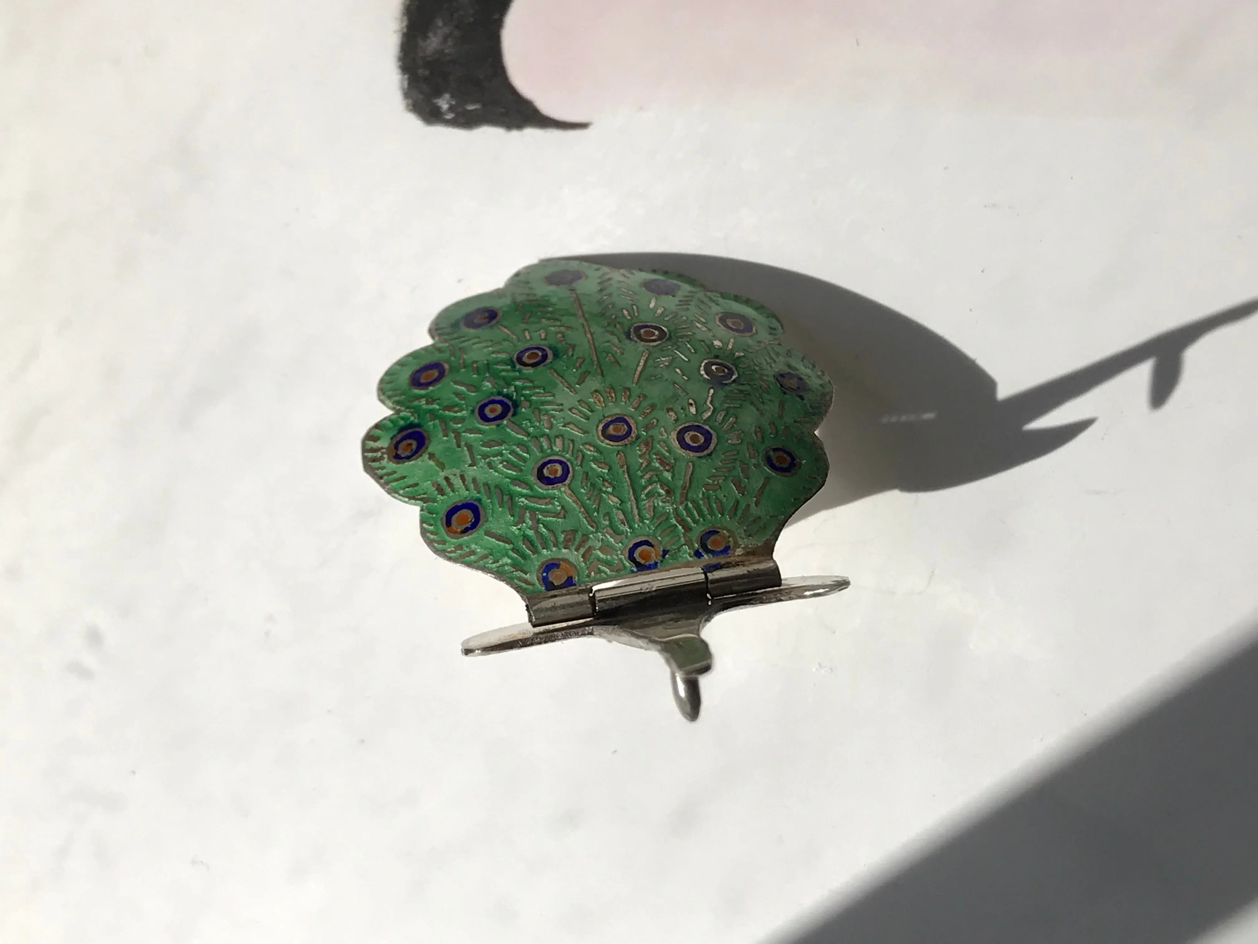 Vintage Siam Peacock Pin