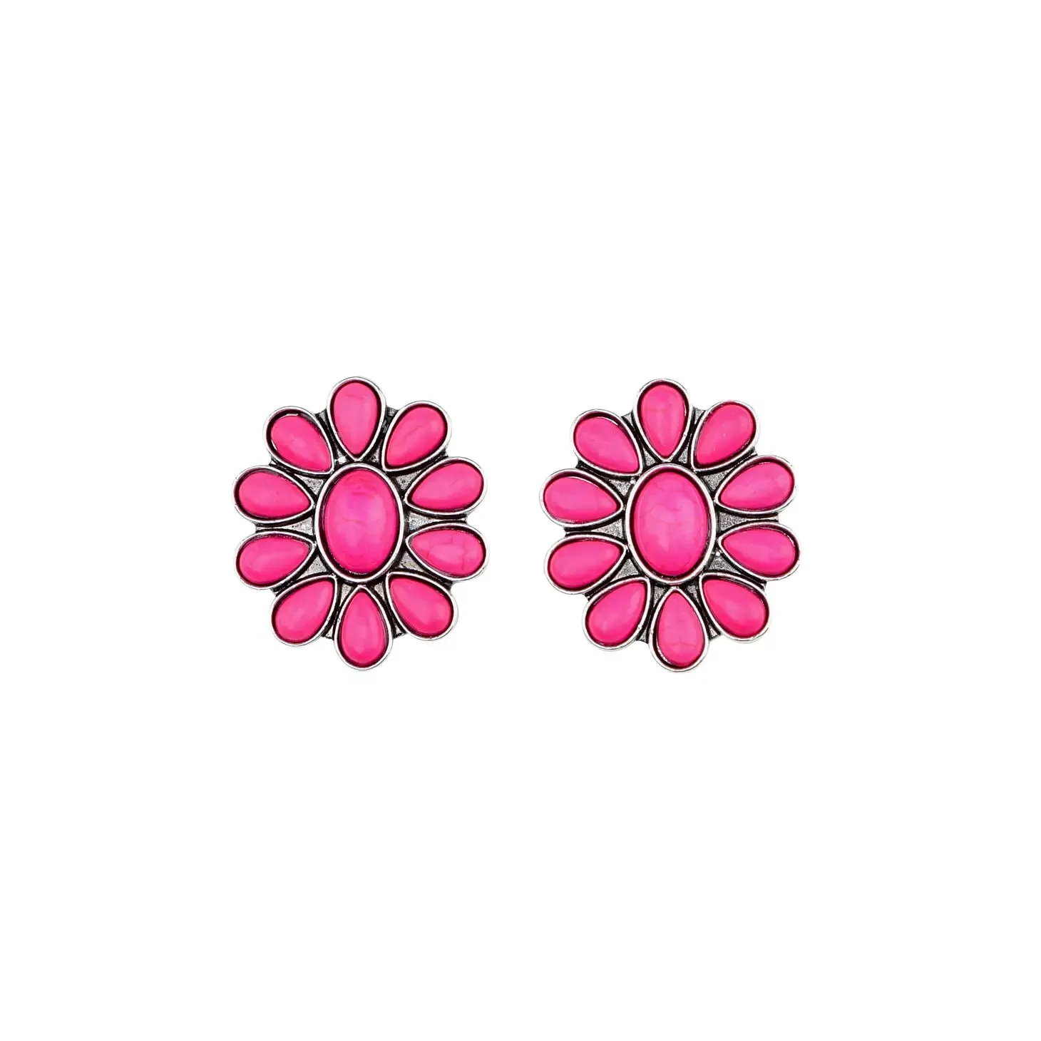 West & Co. Pink Flower Cluster Earrings
